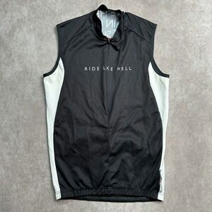 De Marchi Ride Like Hell Cycling Vest Sleeveless Jersey Black White small